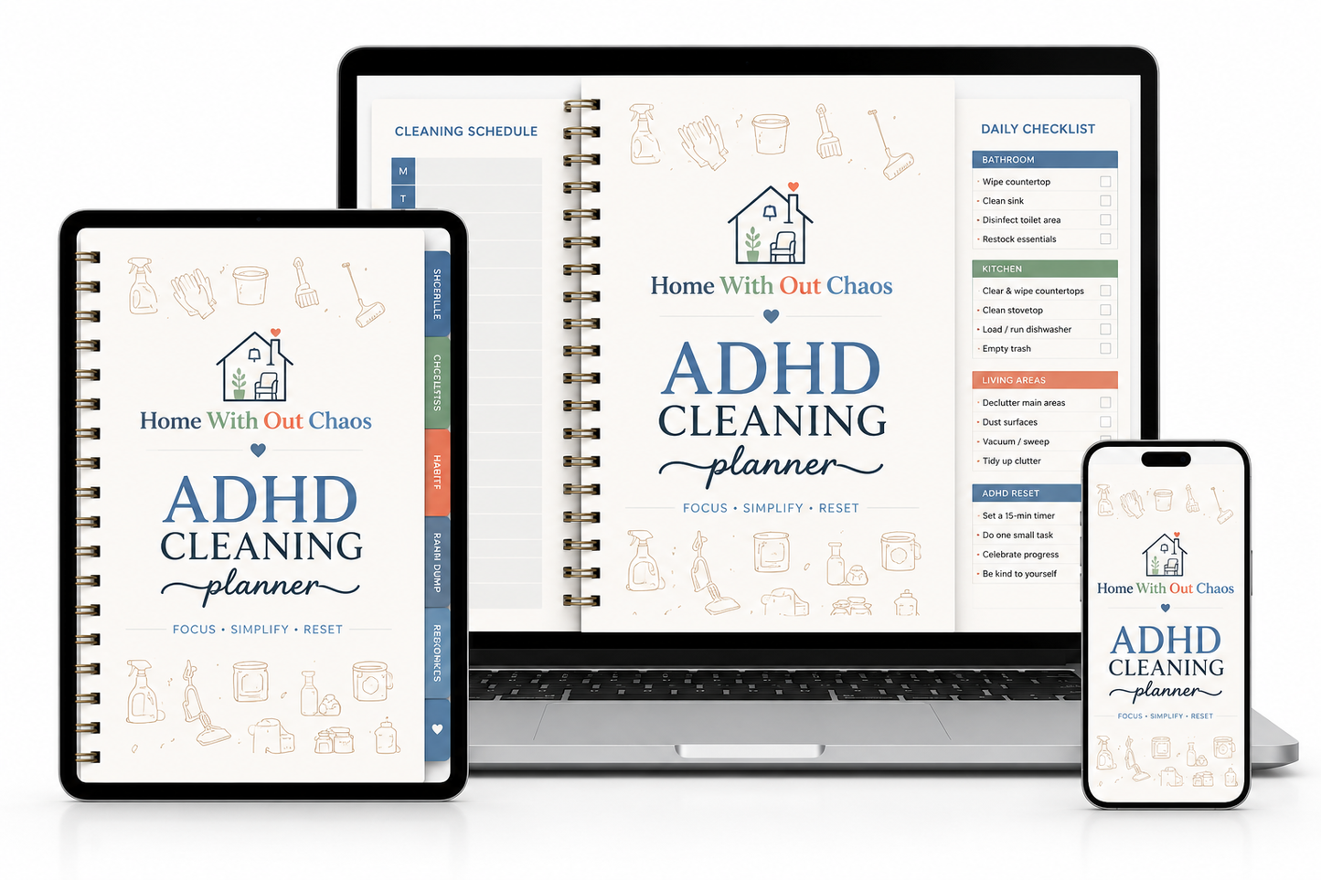 Home With Out Chaos™ ADHD Cleaning Planner